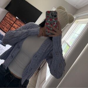 Hooked up button down knit cardigan